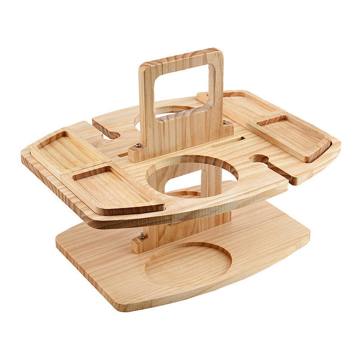 WineCo - Draagbare houten picknick wijntafel