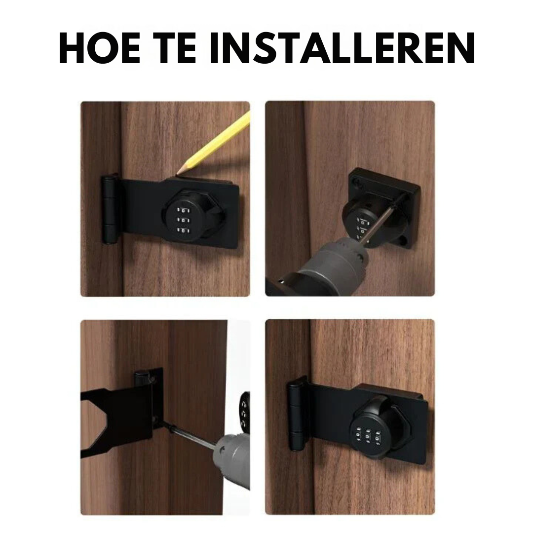 LockSecure - Sleutelloos Combinatieslot Voor Kast, Deur en Lade Beveiliging
