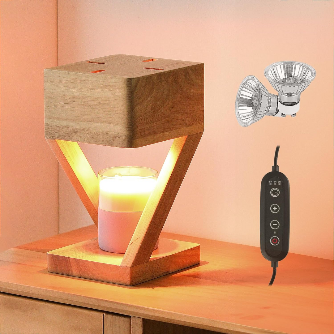 AromaLicht - Houten Kaarswarmer Lamp Voor Sfeervolle Aromatherapie