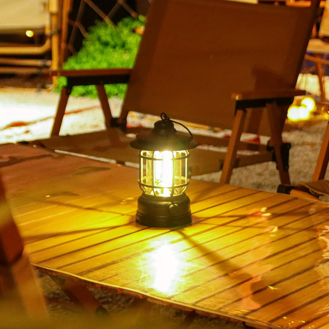 LumenGlow - Dimbare Retro Campinglamp met USB en LED Verlichting