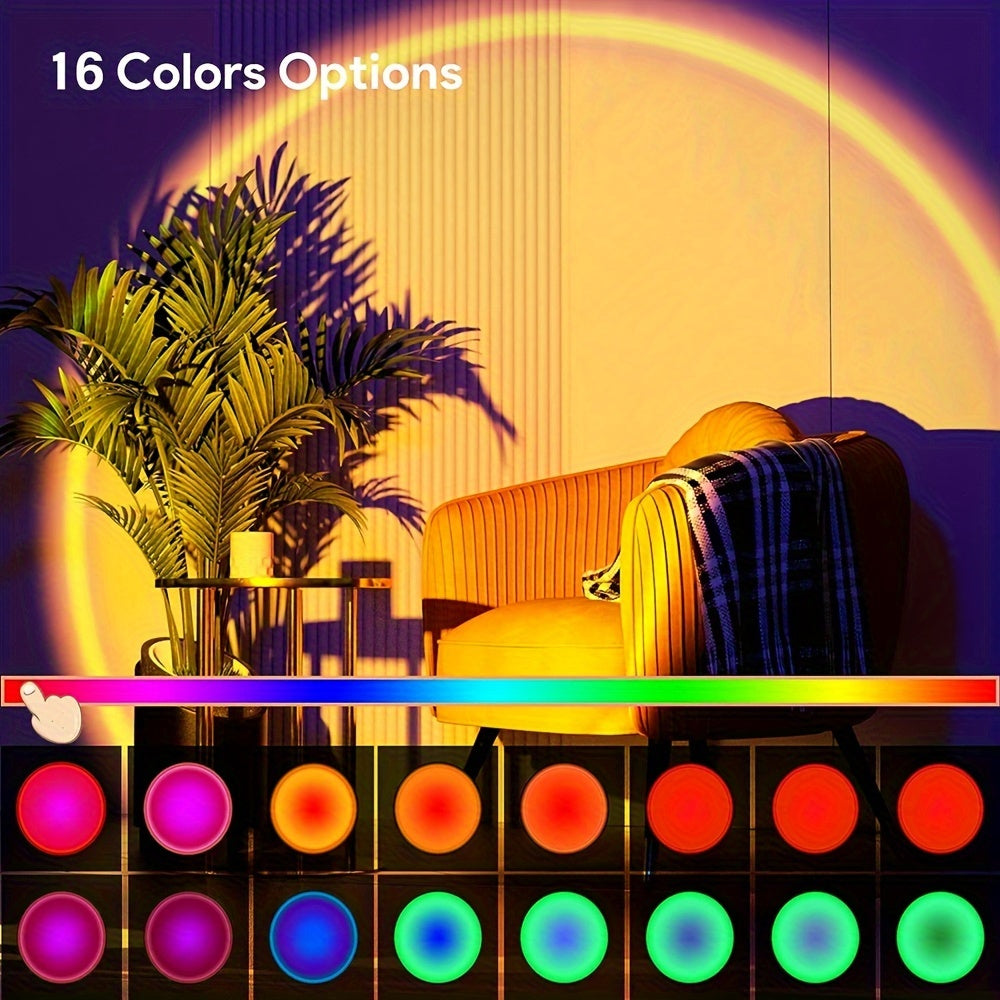Glowfy - Magische Zonsondergang Lamp met 16 Kleuren & Afstandsbediening