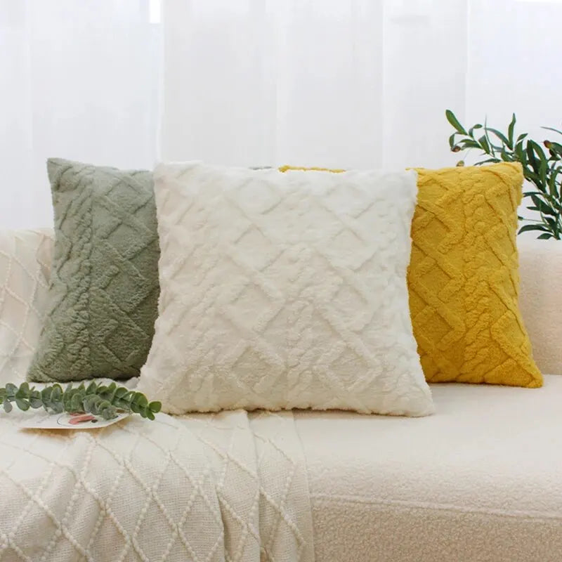 CozyNest - Vintage Gebreide Pluche Kussenhoes 45x45 cm
