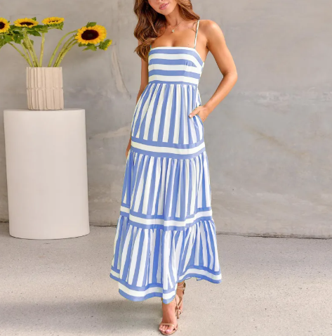 Lange luchtige zomerjurk - Diverse kleuren beschikbaar