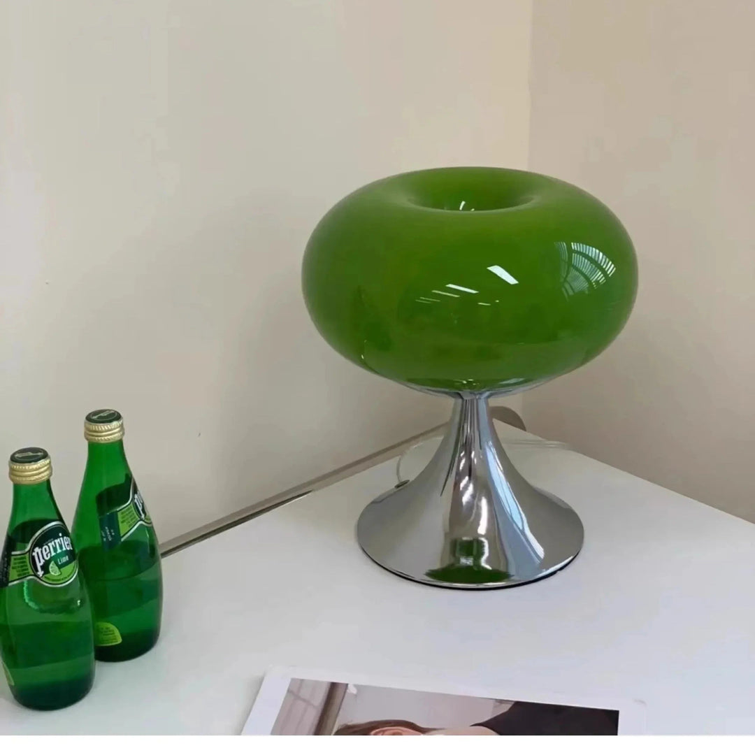 Lumière - Vintage Appel Tafellamp van Glas Met Bauhaus Stijl