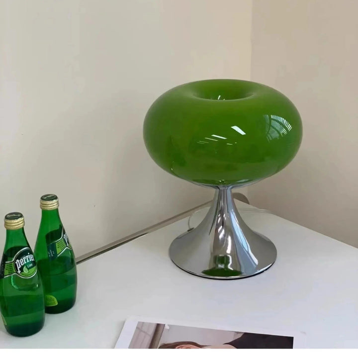 Lumière - Vintage Appel Tafellamp van Glas Met Bauhaus Stijl