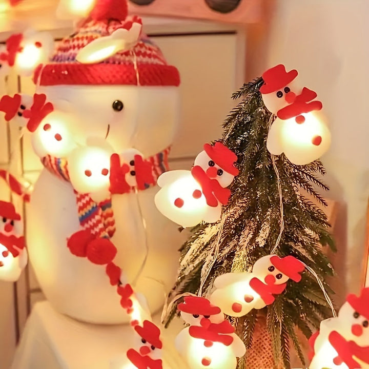 GlowFest - LED LichtSlinger Met Pluche Sneeuwpoppen 1.5m Warm Licht