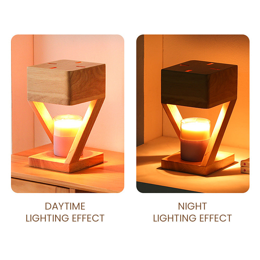 AromaLicht - Houten Kaarswarmer Lamp Voor Sfeervolle Aromatherapie