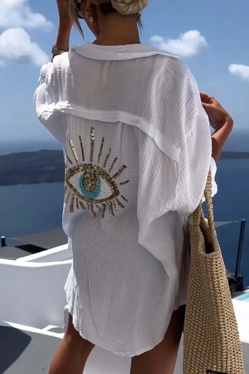 Arianna - Casual damesshirt met paillettenkralen