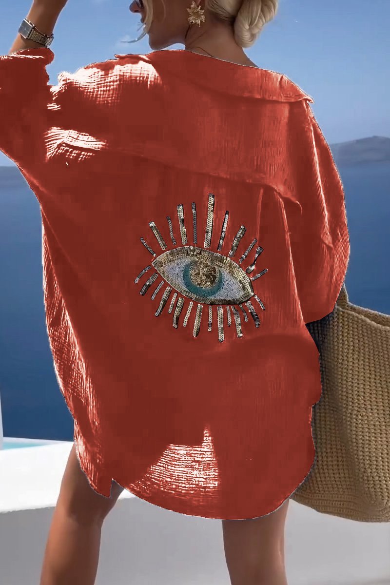 Arianna - Casual damesshirt met paillettenkralen
