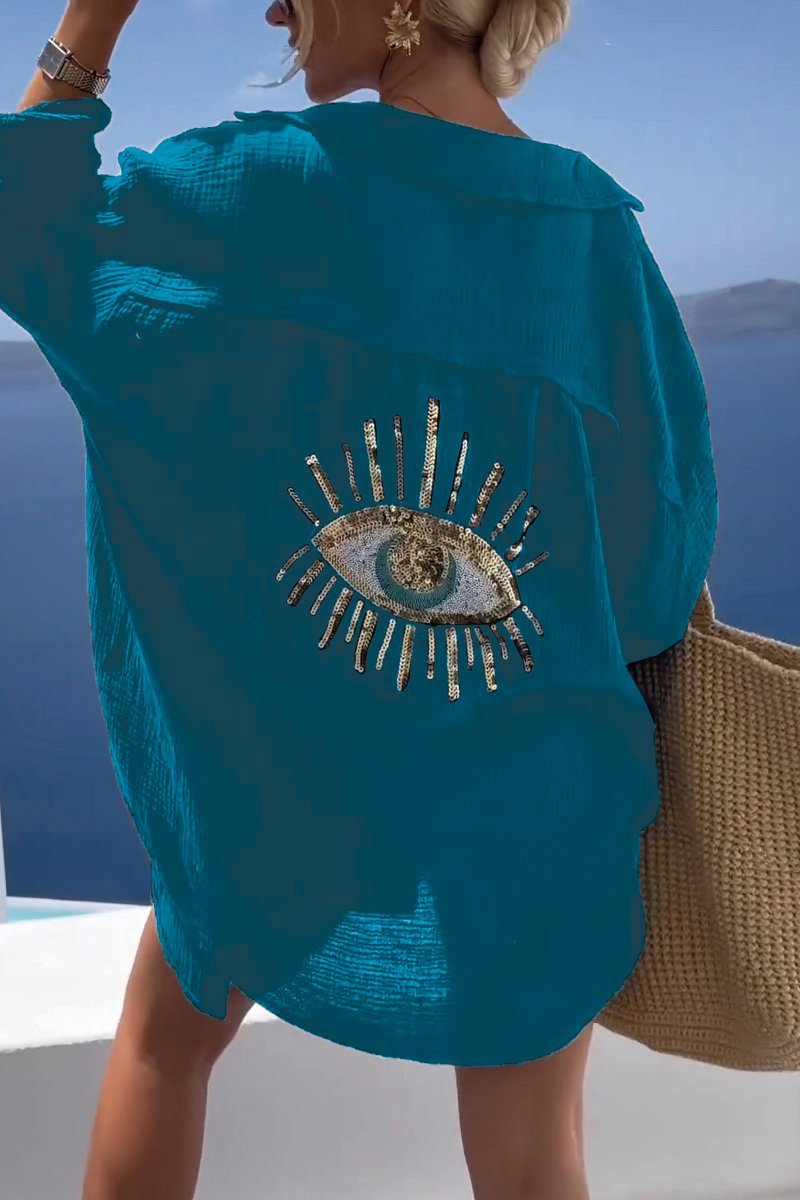 Arianna - Casual damesshirt met paillettenkralen