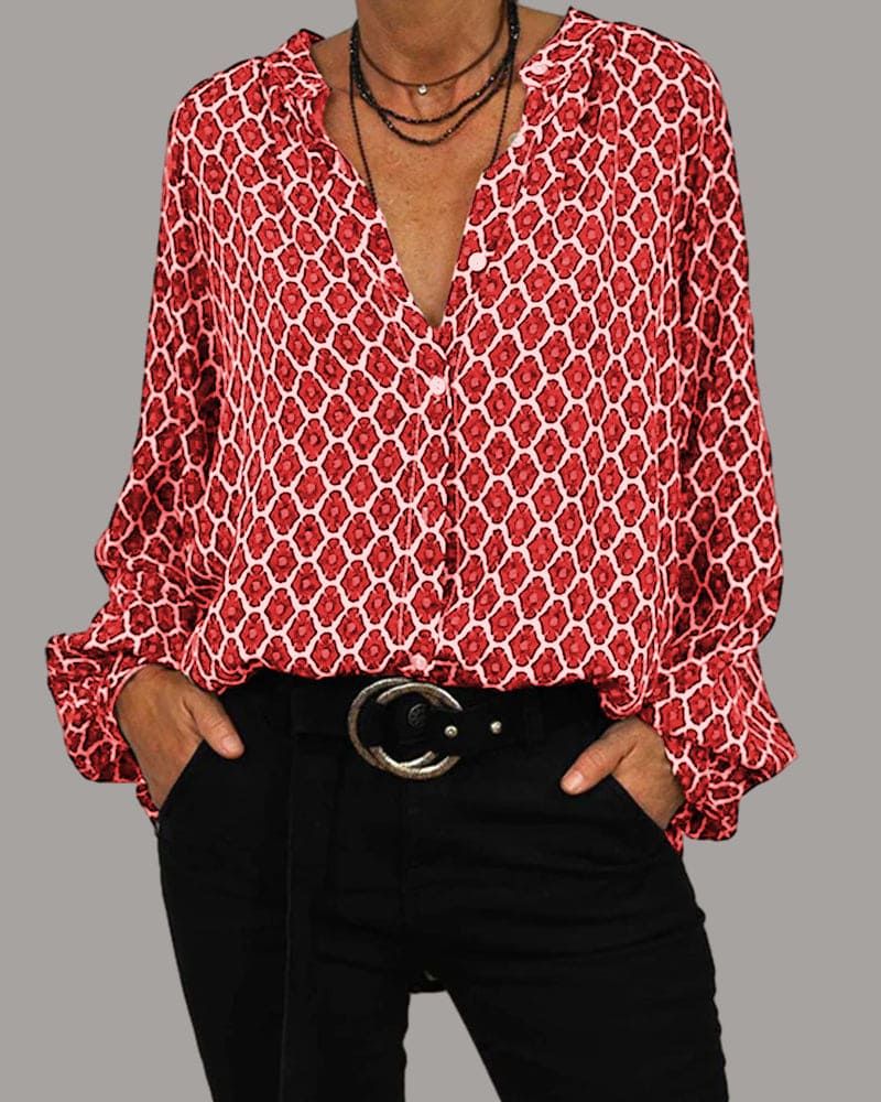 Damesblouse met V-hals - Zara