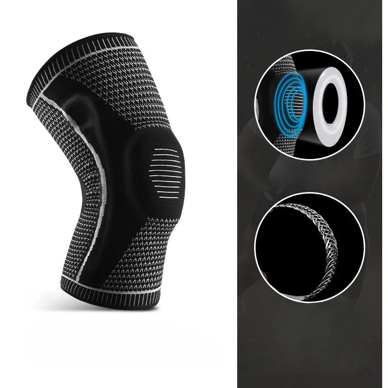 KneeGuard Pro – Verstelbare Kniebrace met Silicone Ondersteuning
