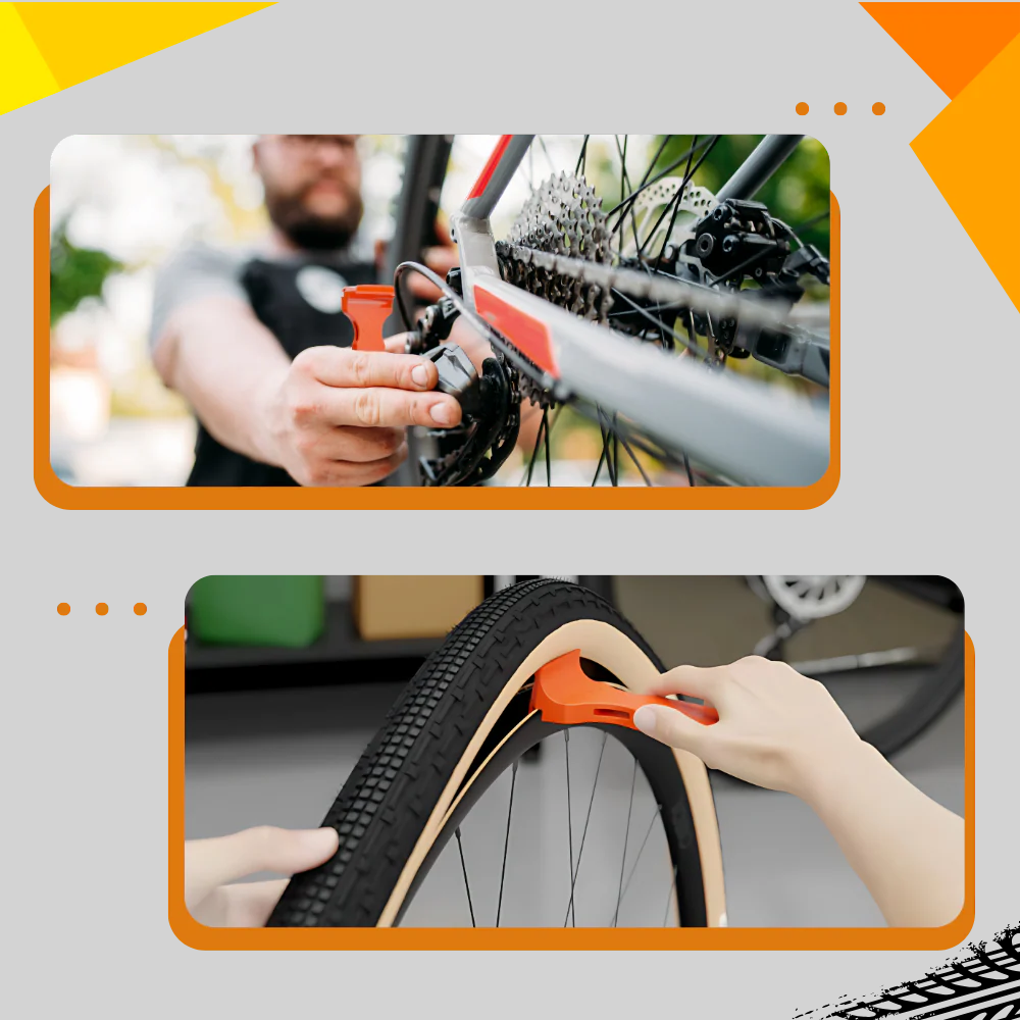 Pink Easy-to-use bicycle tire levers (one pair) - quick tire removal and installation tool