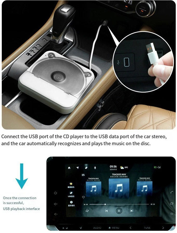 Draagbare auto-cd-speler – hoogwaardige audio voor onderweg