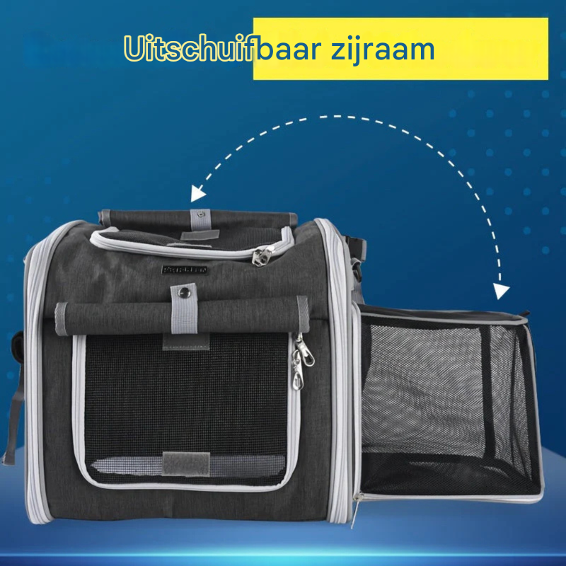 Uitbreidbare fietsmand voor huisdieren