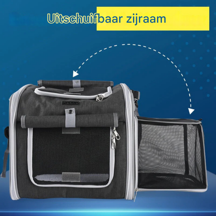 Uitbreidbare fietsmand voor huisdieren