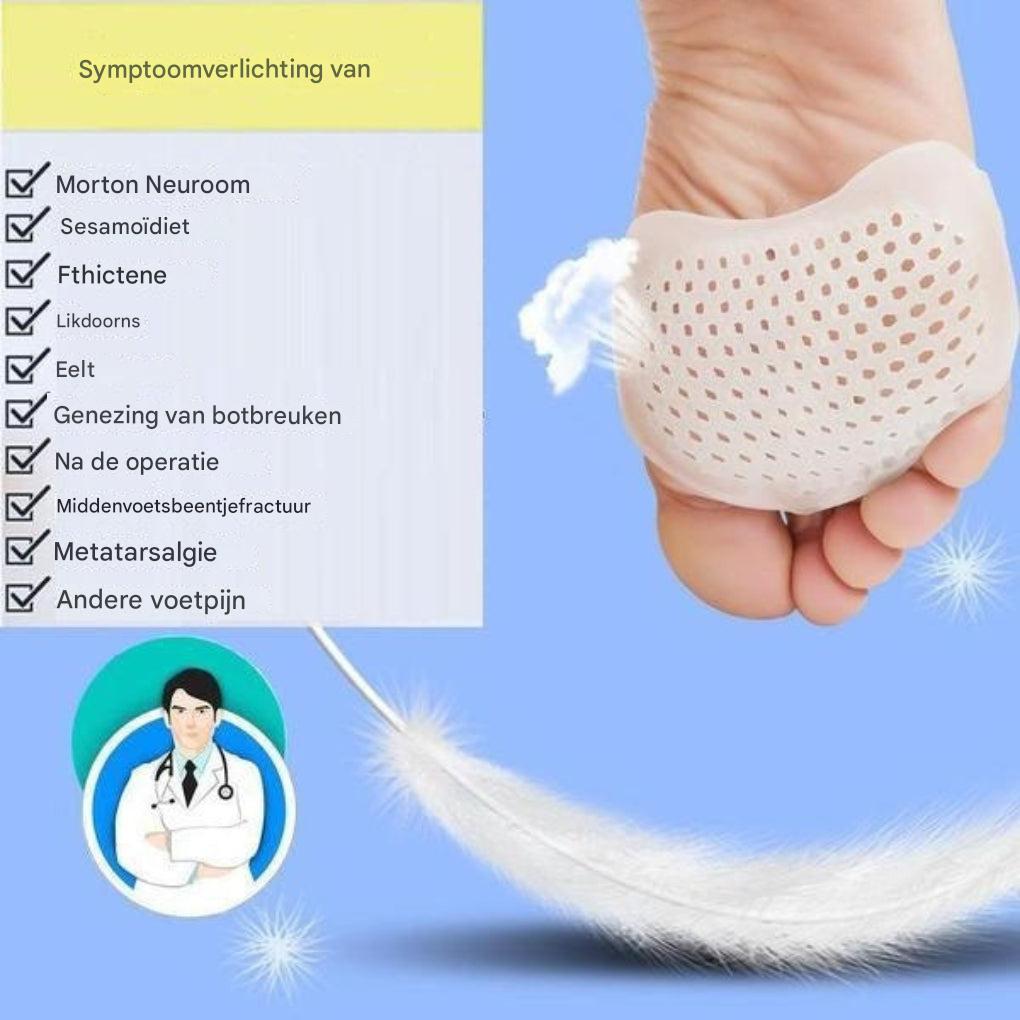 Ademende gel middenvoetsbeenpads set van 2