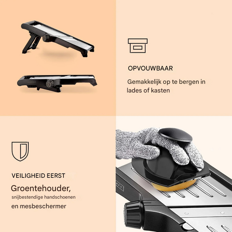 Veiligheidsset voor mandoline voor heren en dames