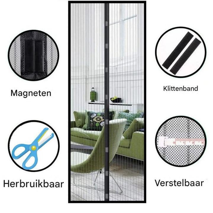 Magnetische hordeur – Handsfree insectenbarrière