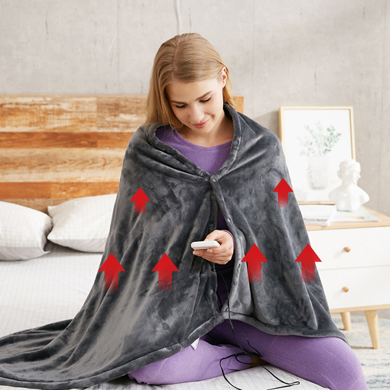 USB-verwarmde omslagdoek van fleece met drie standen