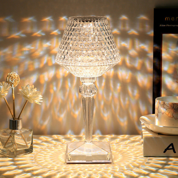 GlowLux - Kristallen LED Tafellamp met USB Oplaadbare Dimbare Verlichting
