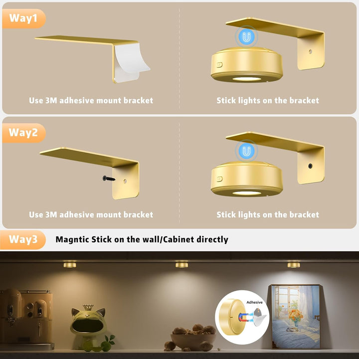 Verstelbare magnetische schilderijlamp | LED-touch & afstandsbediening, RGB/wit, USB