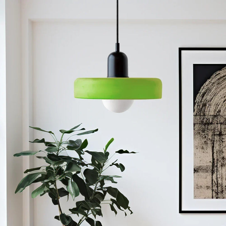 Bauhaus pendelleuchte van gekleurd glas