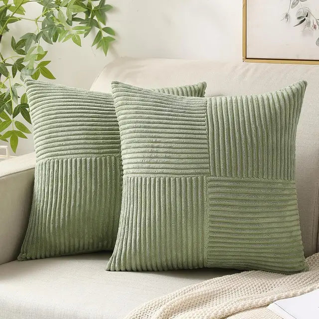 SoftNest - Gestreepte Zachte Kussenhoezen 45x45 cm Voor Bank of Bed