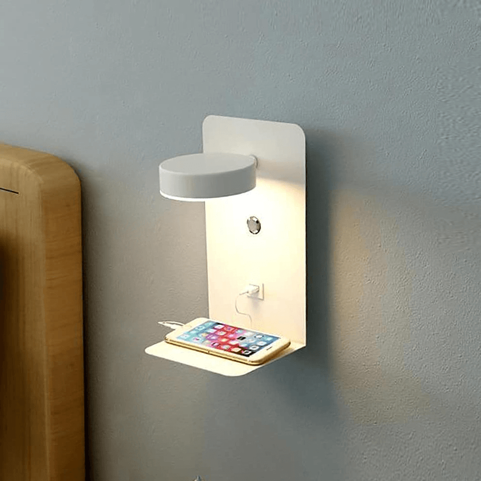 LumiGlow - LED Nachtlamp Met USB Oplader en 360° Verstelbare Hoek