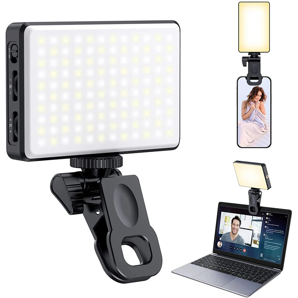 BrightSnap - Compacte Selfie Lamp Met 120 LEDs & Oplaadbare Batterij