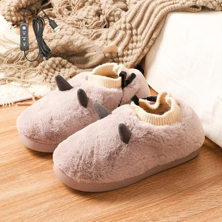 Verwarmde pantoffels met USB en superzacht velours, unisex