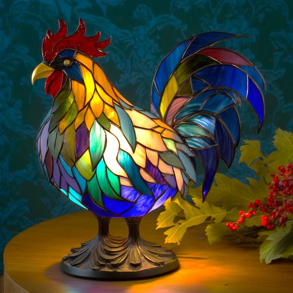 Tafellamp van gebrandschilderd glas dier decoratieve verlichting