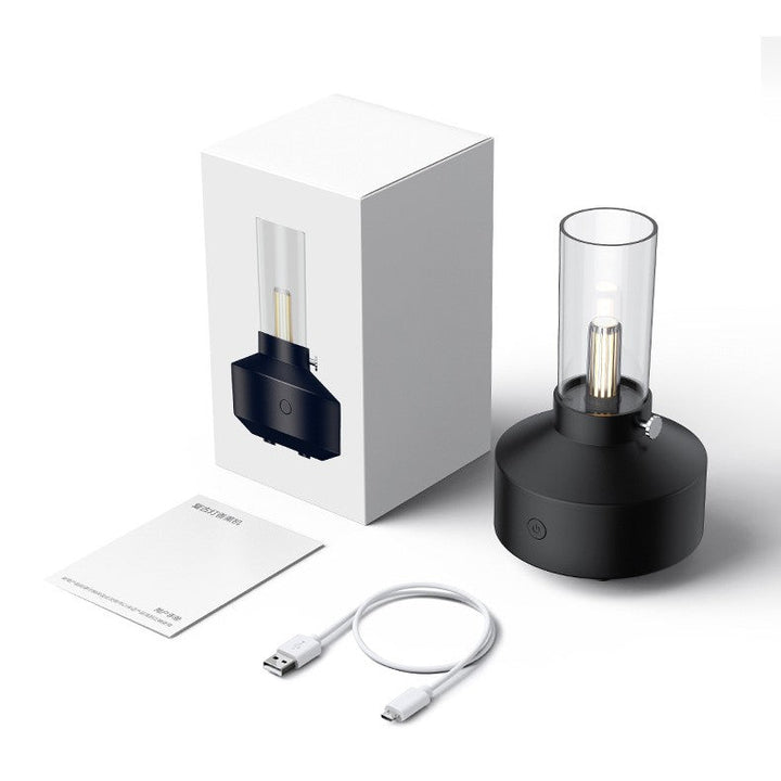 Retro aroma diffuser met gloeidraadlampje en kaarslichteffect