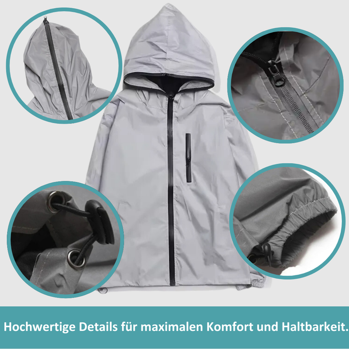 Sterk reflecterende en waterdichte unisex regenjas – LumiSafe