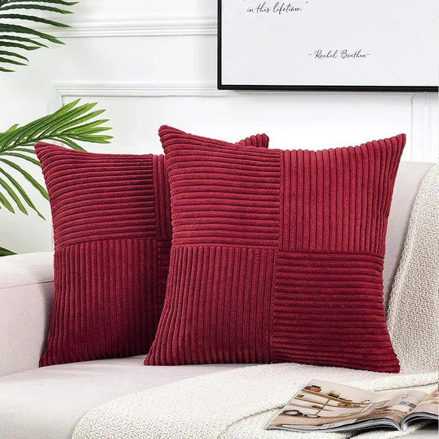 SoftNest - Gestreepte Zachte Kussenhoezen 45x45 cm Voor Bank of Bed