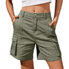 Casual cargo shorts met hoge taille en klepzakken
