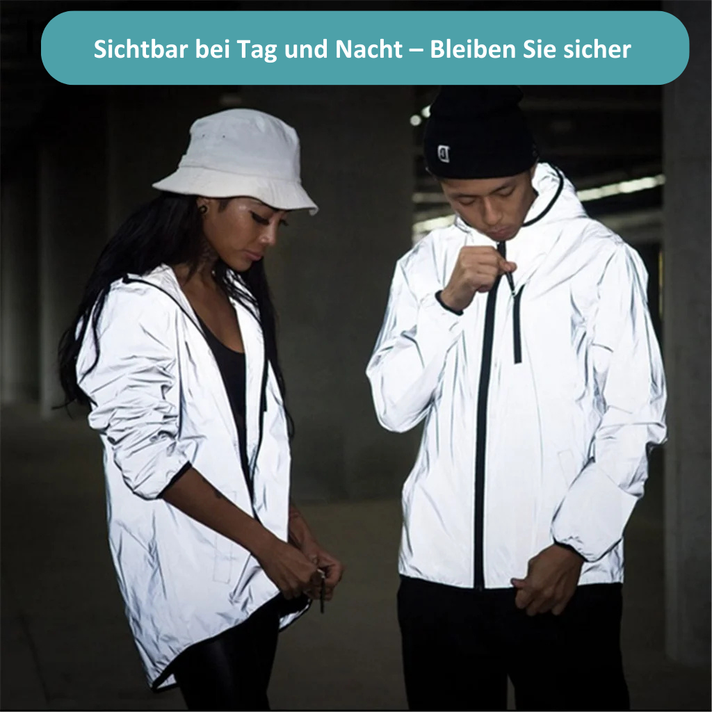 Sterk reflecterende en waterdichte unisex regenjas – LumiSafe