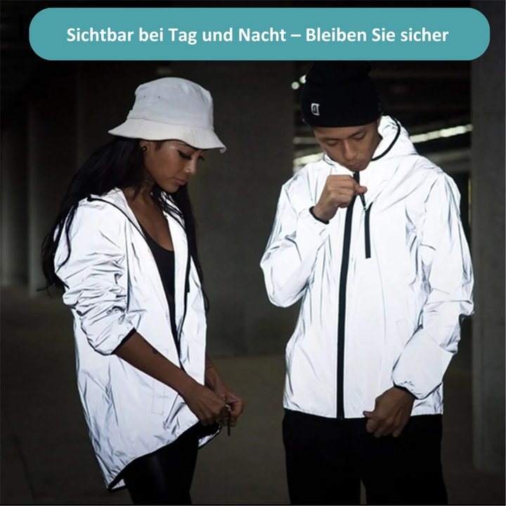 Sterk reflecterende en waterdichte unisex regenjas – LumiSafe
