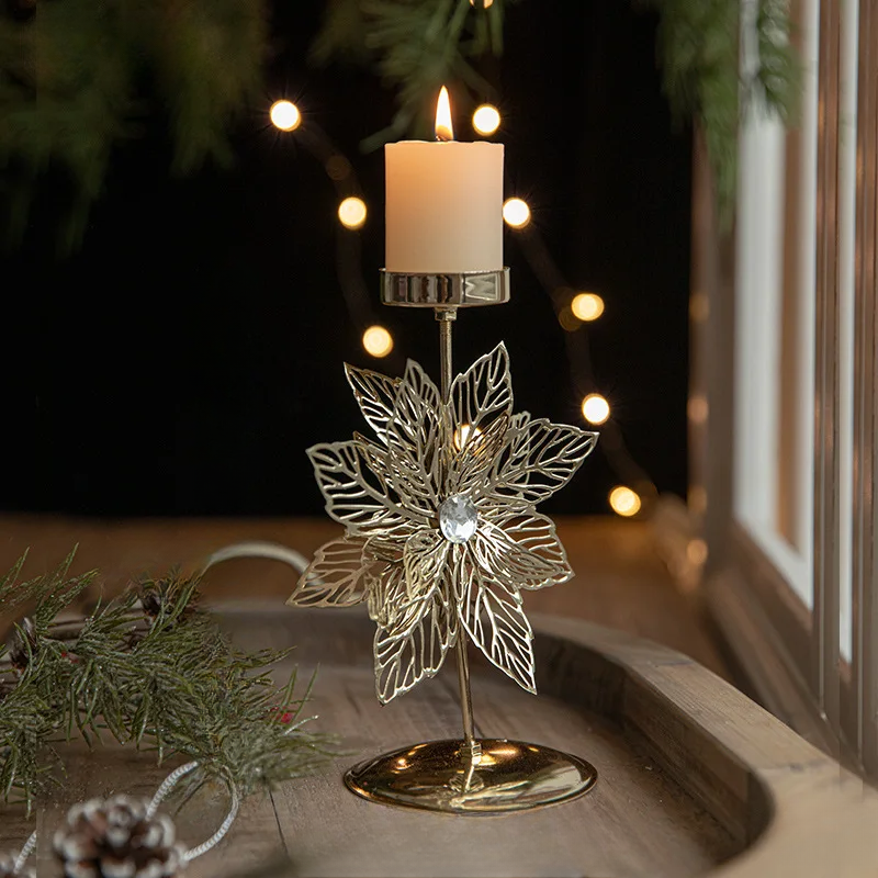 GoldenGlim - Gouden Kerstboom & Ster Kaarsenhouder Voor Feestelijk Decor