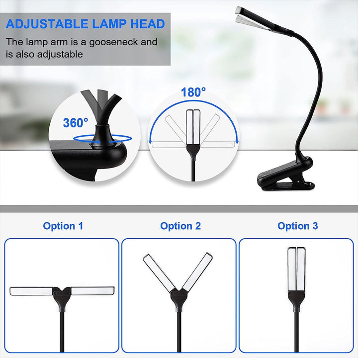 BrightLite - USB Oplaadbaar Clip-on Boeklampje met 3 Kleuren & 8 Helderheidsniveaus