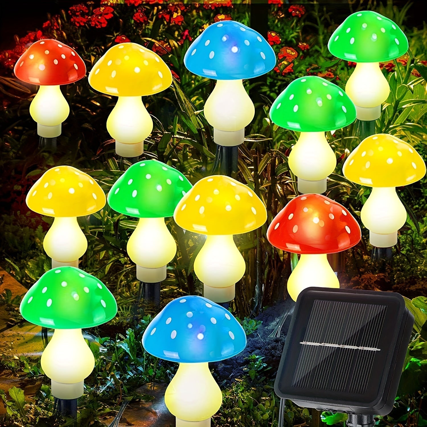 LumeLights - Decoratieve Zonne-paddenstoel Tuinlampen met 8 Verlichtingsmodi