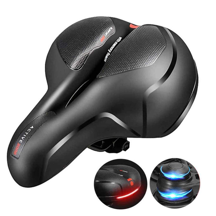 Fietszadel met verlichting en extra zitcomfort