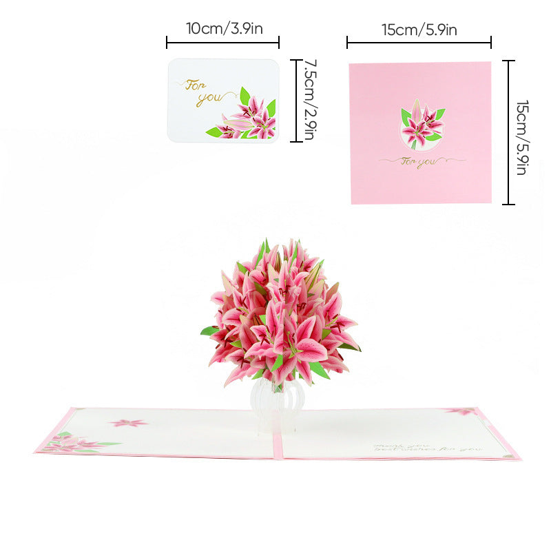 Moederdag 3D-bloemenkaart, uniek aandenken voor haar