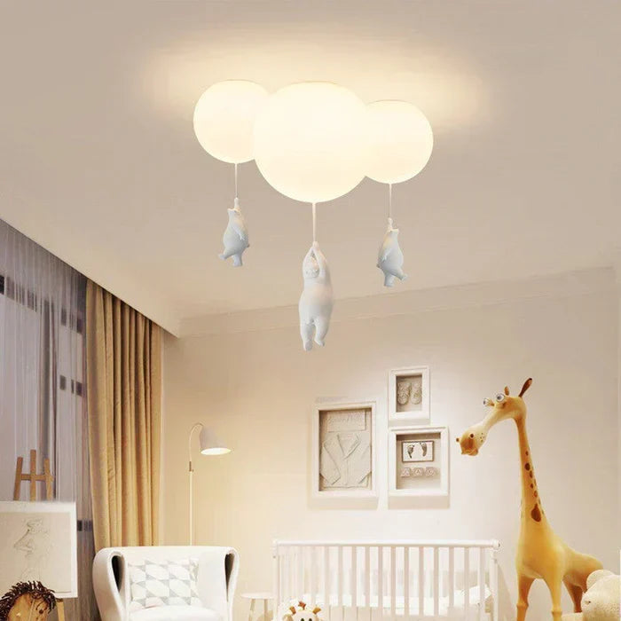 Kinderplafondlamp met beer en bal | CloudBea
