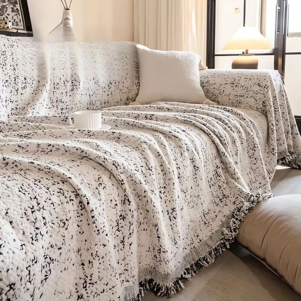 Nordic Speckle bankbeschermer, omkeerbare boho bankhoes