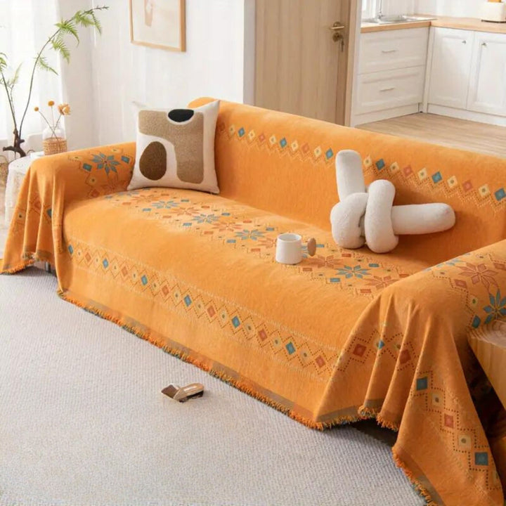 Boho bankhoes, stijlvol ontwerp met kwastjes en antislipbescherming