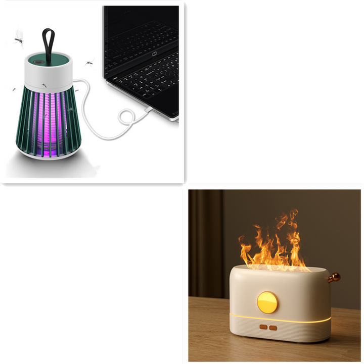 Compacte vlam diffuser op USB met watertank van 200 ml