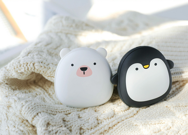 Schattige handwarmer pinguïn of ijsbeer, oplaadbaar via USB