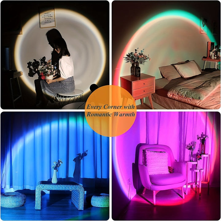 Glowfy - Magische Zonsondergang Lamp met 16 Kleuren & Afstandsbediening