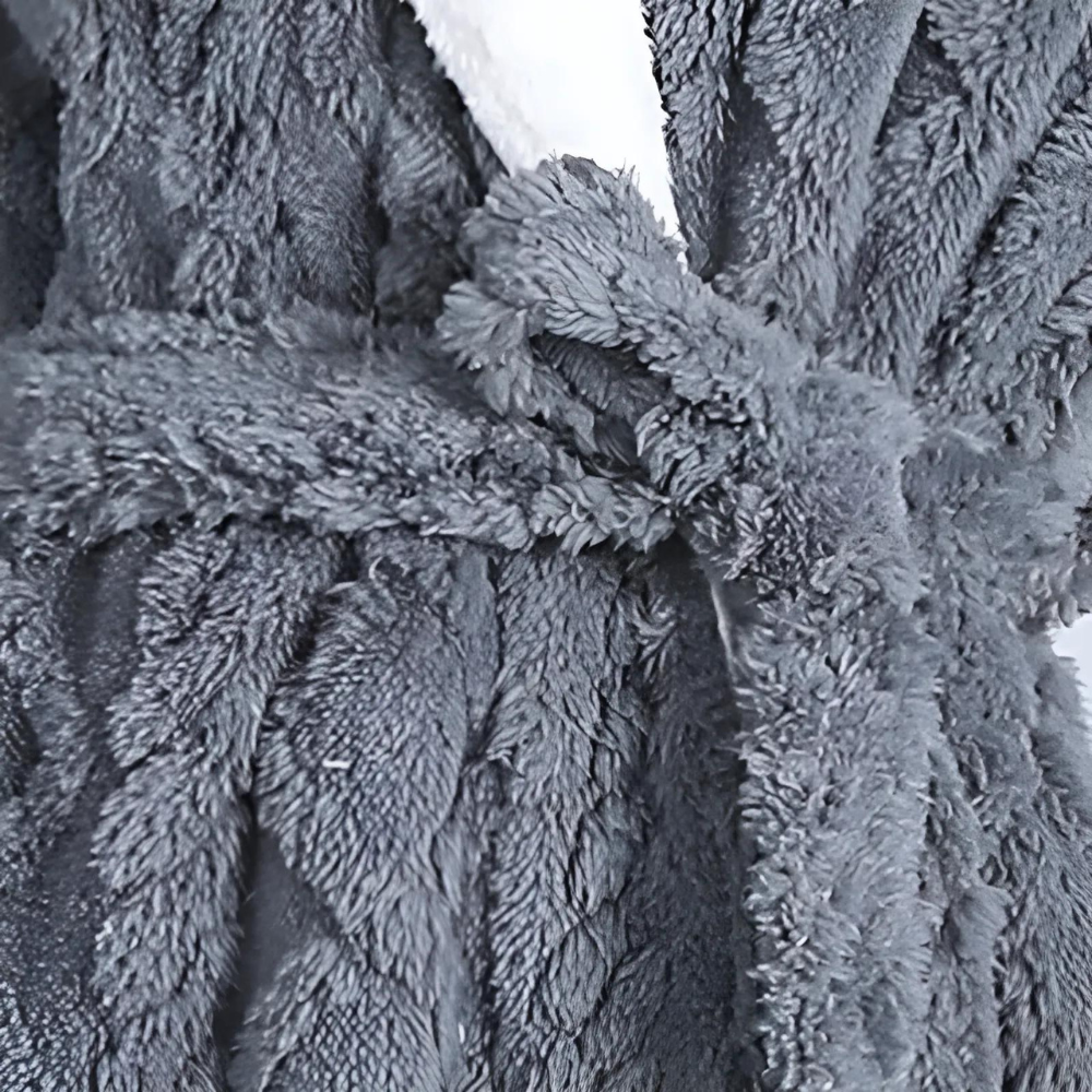 Warme badjas met capuchon, winddichte pluche ochtendjas voor comfort thuis